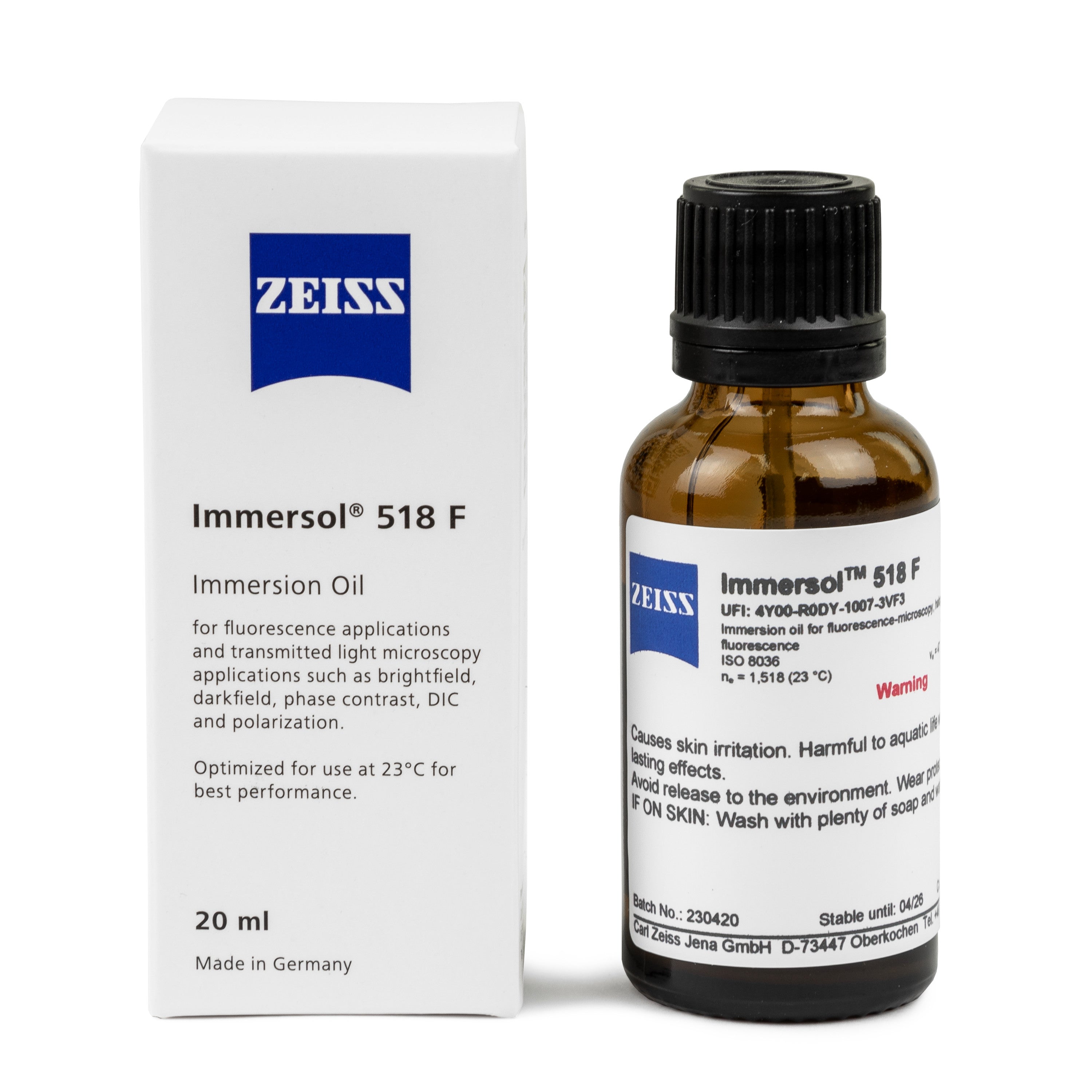 Immersion oil for Fluorescence and Brightfield - Immersol 518 F